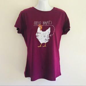 Woman’s Guess What?! Chicken Butt Graphic T Shirt🐔